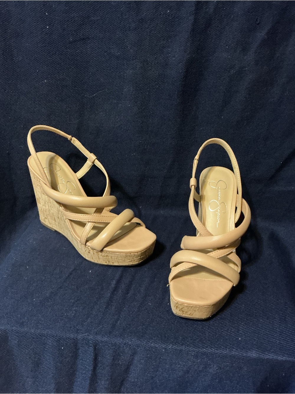 Jessica Simpson Nude Tan Wedge Sandals